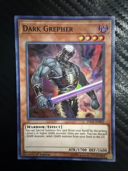 Yu-Gi-Oh Dark Grepher Dark Saviors (DASA) Super Rare DARK Warrior/Effect Monster - Image 1