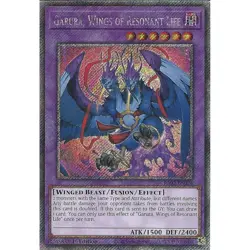 Yugioh Garura, Wings of Resonant Life RA02-EN024 Platinum Secret Rare 1st Ed. - Image 1