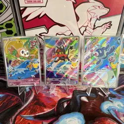 Pokemon First partner illustration collection series 1 gen 7 alolha starters - Image 1