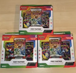 Pokemon First Partner Illustration Collection Series 1 - Bundle of 3 Sealed Sets - Image 1