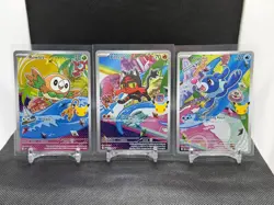 Pokemon First Partner Illustration Collection Series 1 Alolan Starters Promo Set - Image 1
