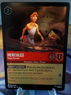 Disney Lorcana TCG - Hercules - Young Rescuer 123/204 - Super Rare Foil - 12 - Image 1