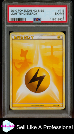 LIGHTNING ENERGY POKEMON HEARTGOLD & SOULSILVER 2010 118 PSA 6 - Image 1
