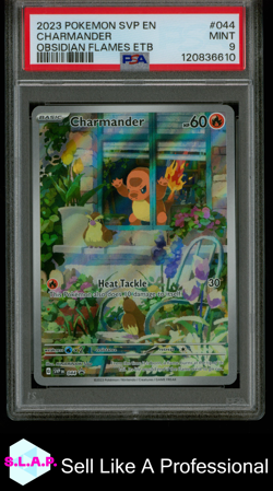 CHARMANDER OBSIDIAN FLAMES ETB POKEMON SVP EN-SV BLACK STAR PROMO 2023 044 PSA 9 - Image 1