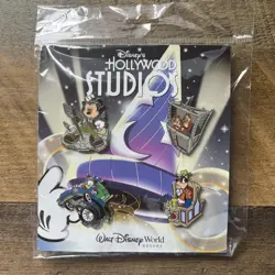 Disney Hollywood Studios Booster Pin Set Tower of Terror Rock n Roller Coaster - Image 1
