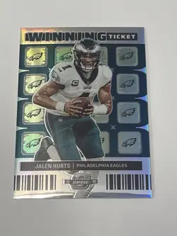 JALEN HURTS 2022 Panini Contenders Optic Prizm Winning Ticket #WT-7 - Image 1
