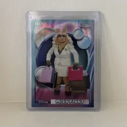 2026 Topps Chrome Disney Miss Piggy Aqua Refractor #61 Serial Numbered 084/125 - Image 1