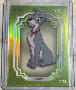 TRAMP 2024 TOPPS CHROME DISNEY #25 GREEN REFRACTOR 10/99 LADY AND THE TRAMP - Image 1