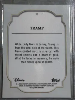 TRAMP 2024 TOPPS CHROME DISNEY #25 GREEN REFRACTOR 10/99 LADY AND THE TRAMP - Image 3