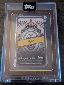 2025 Topps Disney Mint Miguel QH-44 Playing Card 4 of Hearts /125 Encased Coco - Image 2