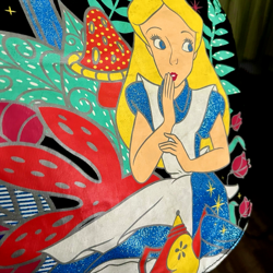 Disney Loungefly Alice in Wonderland That Way Messenger Crossbody Black Bag - Image 3
