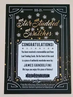 JAMES GANDOLFINI 2022 LEAF METAL POP CENTURY “STAR STUDDED SWATCHES” VERY RARE! - Image 2