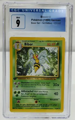 Pokemon Beedrill (Bibor) German 1st Edition Rare - Base Set 17/102 - CGC 9 Mint - Image 1