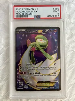 PSA 9 Gardevoir EX 155/160 XY Primal Clash 2015 Pokemon Card Full Art Off Center - Image 1