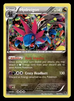 Hydreigon 74/119 Rare Holo Phantom Forces Pokemon Card - Image 2
