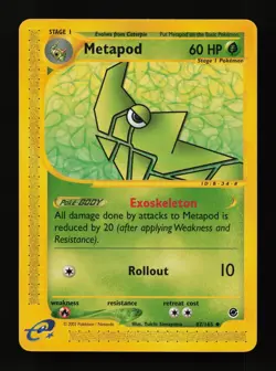 Metapod 87/165 Uncommon Expedition Base Set Pokemon Cards - Image 1