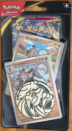 POKEMON TCG MEGA EVOLUTION BOOSTER PACK, 2 PROMO CARDS LYCANROC & ROCKRUFF - Image 1