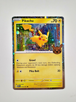 Pikachu 018/091 Trick or Trade Cosmos Holo Pokemon TCG Card - Image 1