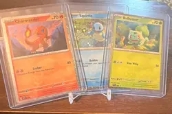 Pokemon 151 Starters SVP Promo Holo 3-Card Lot Charmander Bulbasaur Squirtle - Image 1
