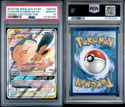 Pokemon Card Eevee & Snorlax GX Tag Team Black Star Promo SM169 PSA 10 - Image 3