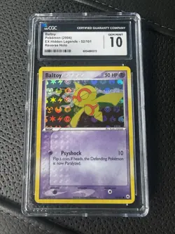 CGC 10 Baltoy 52/101 EX Hidden Legends Reverse Holo Pokemon Card 2004 - Image 1