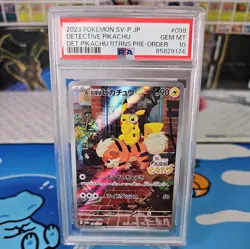 Pokemon Card 2023 PSA 10 Gem Detective Pikachu 098/Sv-p Promo Full Art Japanese - Image 1