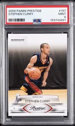 2009 PANINI PRESTIGE #157 STEPHEN CURRY ROOKIE RC PSA 9 - Image 1