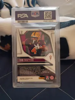 2025 Panini Prizm Draft Picks - Cam Skattebo RC #9 Gold Ice Prizm (RC) PSA 10 - Image 2