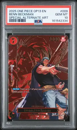 2025 One Piece OP13 EN Benn Beckman Special Alternate Art #009 PSA 10 GEM MINT - Image 1