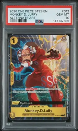 2026 ONE PIECE STARTER DECK ST29: EGGHEAD #012 MONKEY D LUFFY ALT ART PSA 10 - Image 1