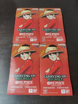 One Piece TCG OP-13 Carrying On His Will Sleeved Booster Packs Lot of 4 Sealed - Image 1