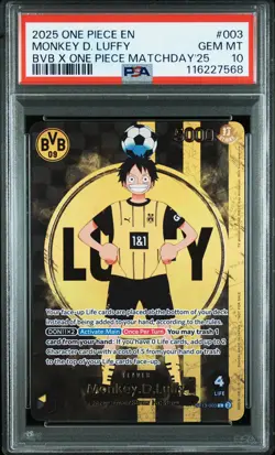 DORTMUND Monkey D. Luffy One Piece 2025 BVB Match Day promo Japanese #003 PSA 10 - Image 1