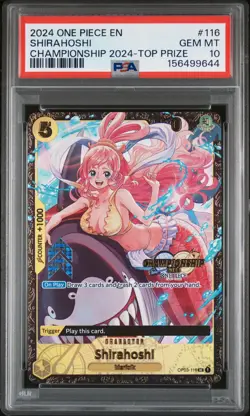 2024 ONE PIECE PROMOS CHAMPIONSHIP 2024-TOP PRIZE #116 SHIRAHOSHI PSA 10 - Image 1