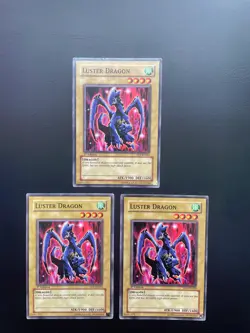 Yugioh Luster Dragon SD1-EN003 1st Edition Common Damaged X3 - Image 1