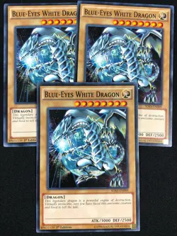 YUGIOH BLUE EYES WHITE DRAGON SDKS-EN009 1ST COMMON X3 (NM) - Image 1