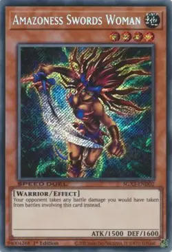 Yugioh! LP Amazoness Swords Woman - SGX3-END02 - Secret Rare - 1st Edition Light - Image 1