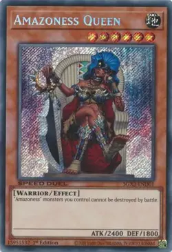Yugioh! LP Amazoness Queen - SGX3-END01 - Secret Rare - 1st Edition Lightly Play - Image 1