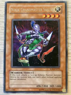 Yu-Gi-Oh! TCG Ninja Grandmaster Sasuke SOD-EN019 Unlimited Rare - LP - Image 1