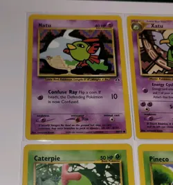 Vintage Pokemon Card Lot Natu Xatu Caterpie Pineco Neo Genesis Expedition - Image 4