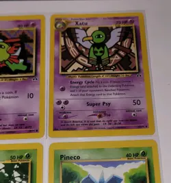 Vintage Pokemon Card Lot Natu Xatu Caterpie Pineco Neo Genesis Expedition - Image 5
