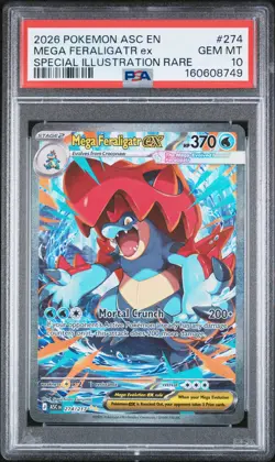 2026 POKEMON ASC EN-ASCENDED HEROES #274 MEGA FERALIGATR EX PSA 10 - Image 1