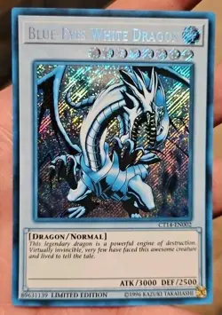 ghost alter Blue-Eyes White Dragon 2017 secret rare CT14-EN002 sunfaded yugioh - Image 1