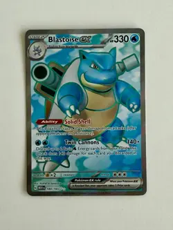 Pokemon Blastoise ex 184/165 SV 151 Ultra Rare Full Art Holo NM - Image 1