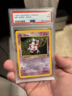 PSA 7 Mr. Mime 6/64 Jungle Set Pokemon Card MINT - Image 1
