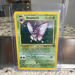 WOTC Venomoth 13/64 Jungle Unlimited Holo Rare 70 HP English 1999 TCG - Image 1