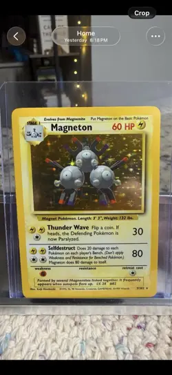 WOTC Magneton 009/102 Base Set Holo Rare 60 HP Pokemon TCG English 1999 - Image 1
