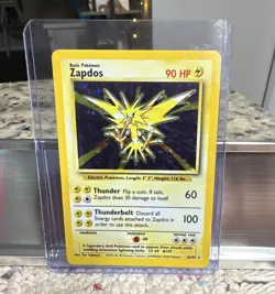 WOTC Zapdos 16/102 Base Set Unlimited Holo Rare 90 HP English 1999 - Image 1