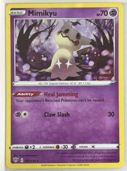 Pokemon TCG Mimikyu Darkness Ablaze 081/189 Cosmos Holo Rare (LP) - Image 1