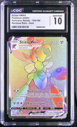 CGC 10 Scizor VMAX 193/189 Darkness Ablaze 2020 Pokemon Card - Image 1
