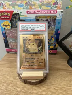2021 POKEMON CELEBRATIONS ULTRA-PREMIUM COLLECTION #58 PIKACHU PSA 8 NM-MT - Image 1